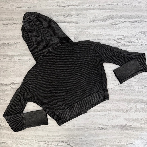 FREE PEOPLE Mason Waffle Hoodie - Picture 3 of 3